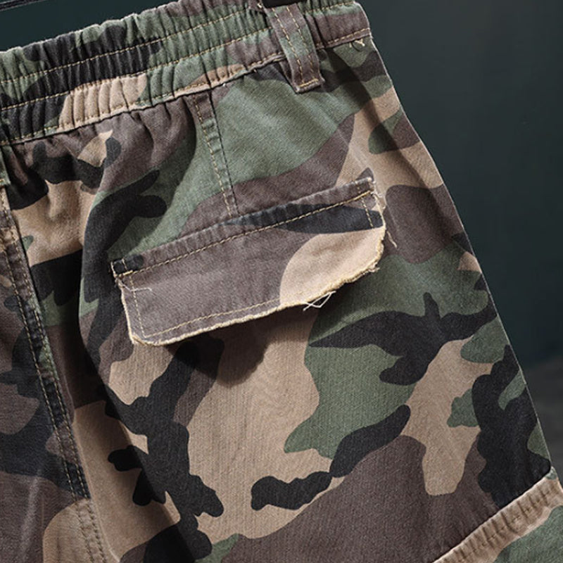 Camo cargoshort met studs voor heren