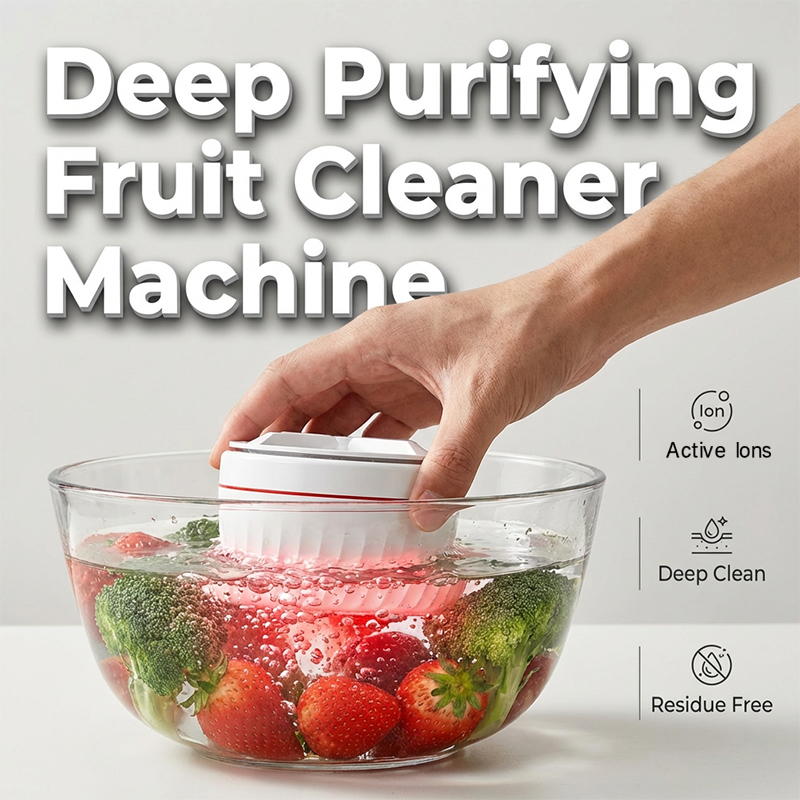 Draagbare groente- en fruitreiniger met elektrolytische zuivering