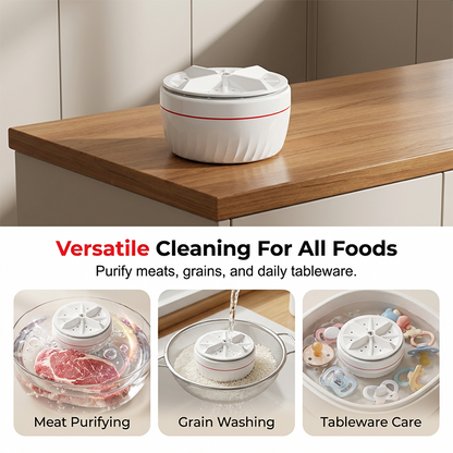 Draagbare groente- en fruitreiniger met elektrolytische zuivering