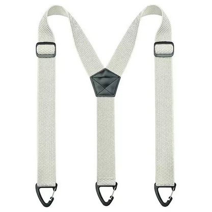Brede elastische bretels met metalen haakclips