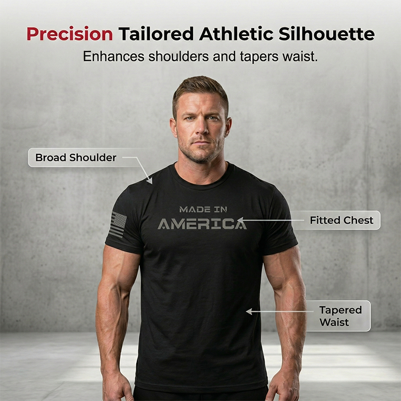 Heren T-shirt met Ronde Hals en Atletische Pasvorm