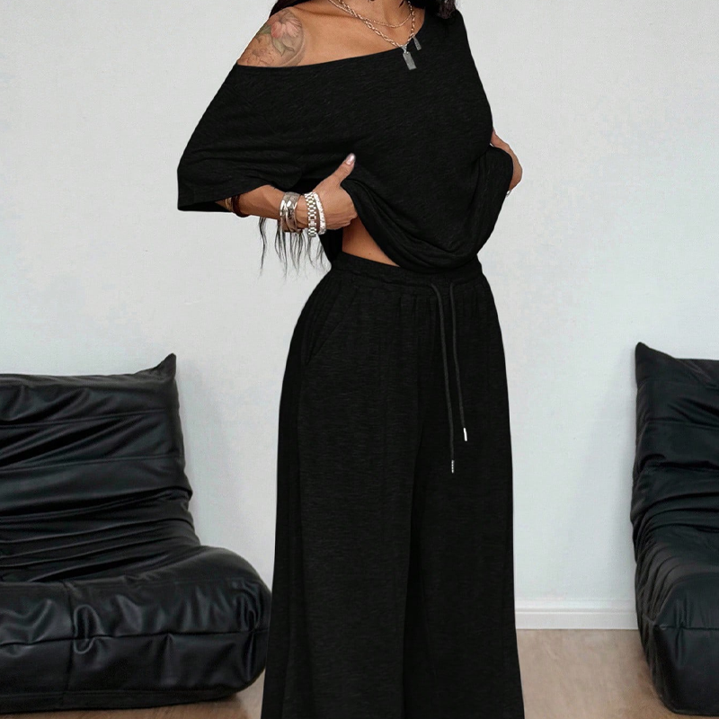 Dames lounge set met blote schouder top en broek