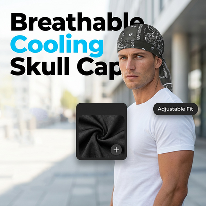 Ademende uniseks skull cap met verstelbare bandjes