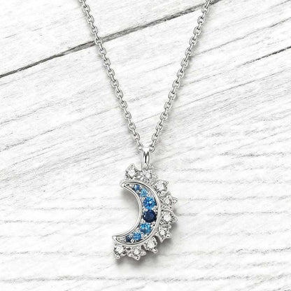 Tweekleurige zon- en maanhalsketting met strass steentjes