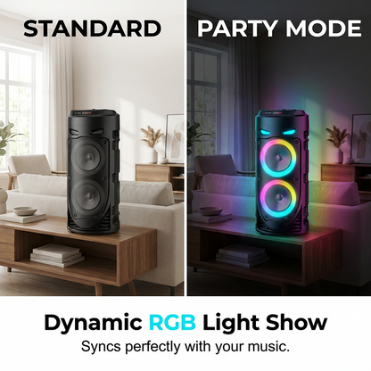 Draagbare bluetooth speaker met microfoon en rgb-verlichting | LC30318344