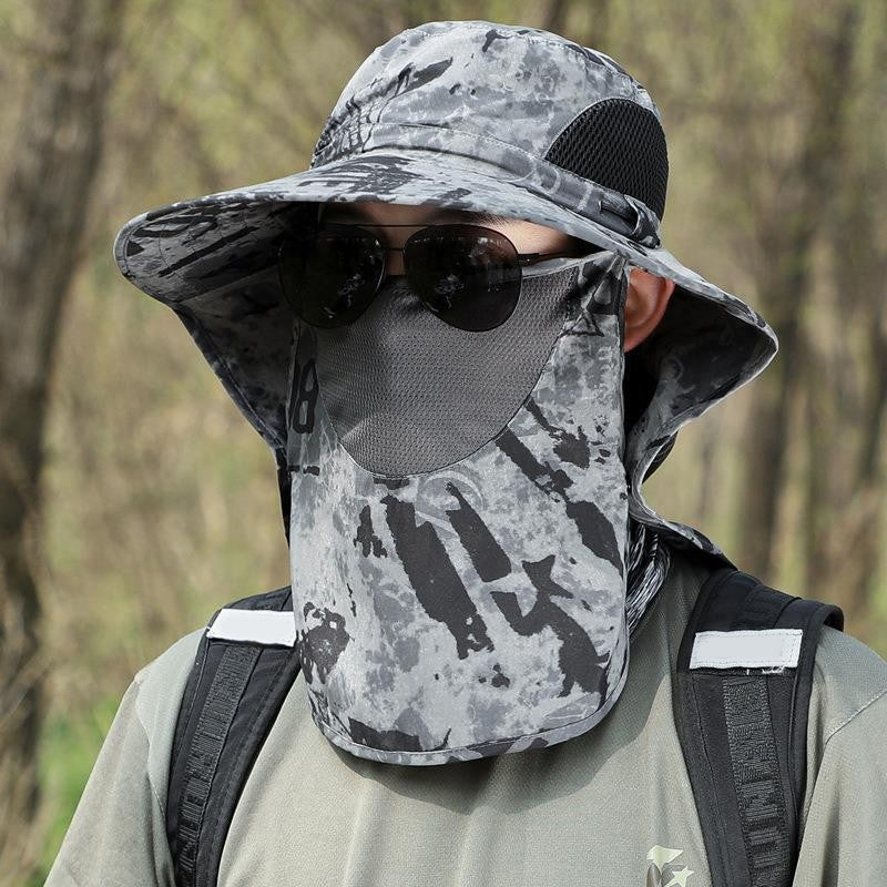 Uniseks opvouwbare vissershoed met nekflap