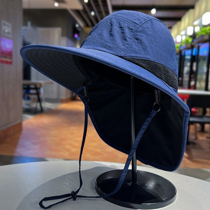 Uniseks opvouwbare vissershoed met nekflap