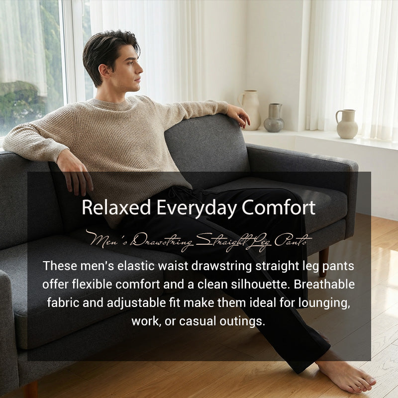 Comfortabele herenbroek met elastische tailleband en trekkoord