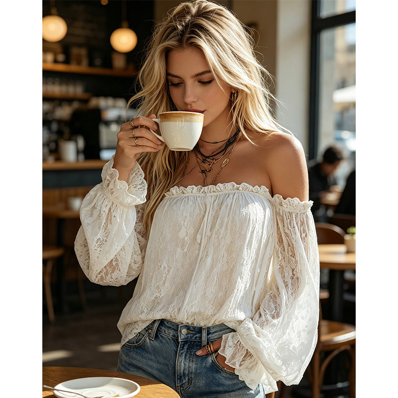 Kanten bustier bh met wijde mouwen