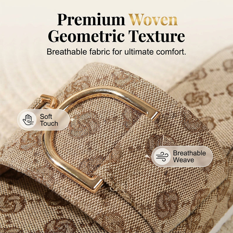 Comfortabele dames instapsandalen met geometrisch patroon