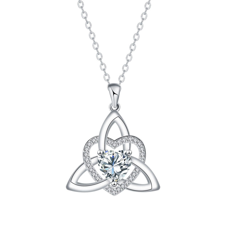 Keltische knoop hart ketting met geboortesteen