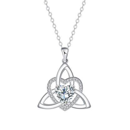 Keltische knoop hart ketting met geboortesteen