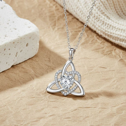 Keltische knoop hart ketting met geboortesteen