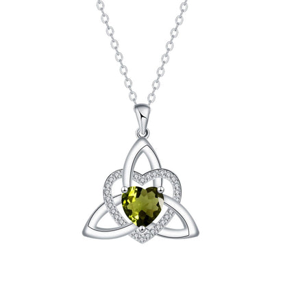 Keltische knoop hart ketting met geboortesteen