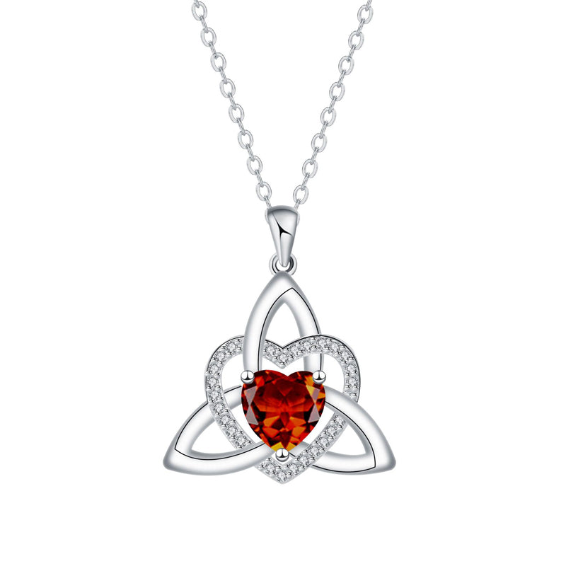 Keltische knoop hart ketting met geboortesteen