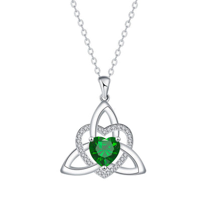 Keltische knoop hart ketting met geboortesteen
