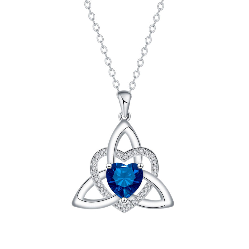Keltische knoop hart ketting met geboortesteen