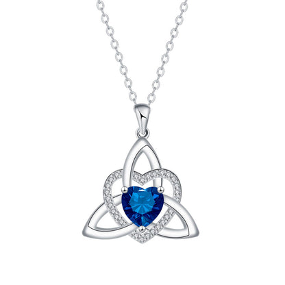 Keltische knoop hart ketting met geboortesteen
