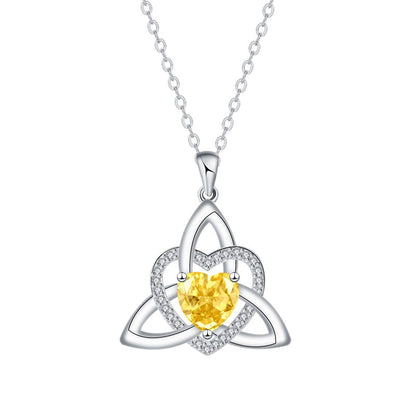 Keltische knoop hart ketting met geboortesteen