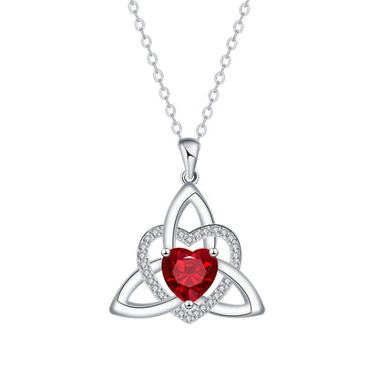 Keltische knoop hart ketting met geboortesteen