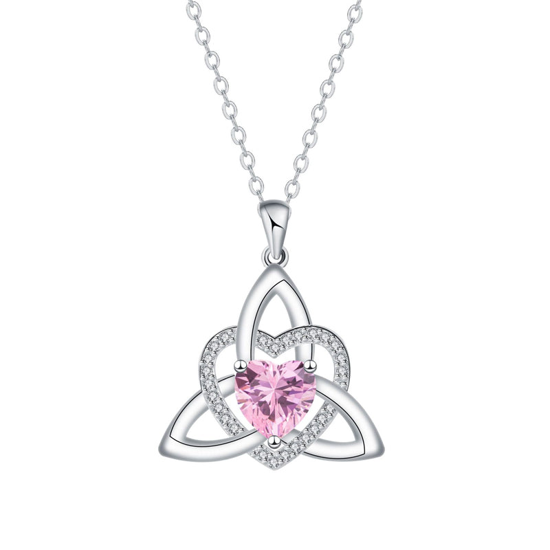 Keltische knoop hart ketting met geboortesteen