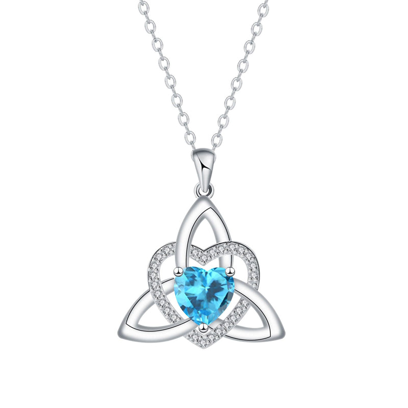 Keltische knoop hart ketting met geboortesteen