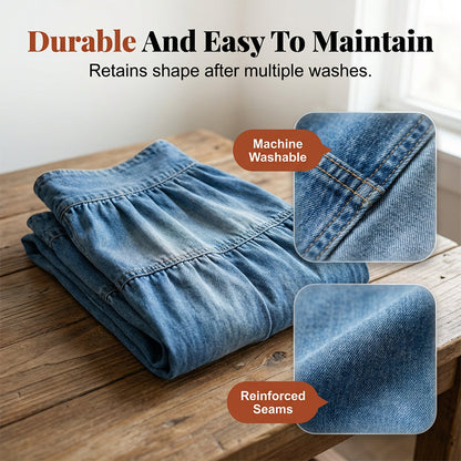 Dames maxi-rok van denim met hoge taille