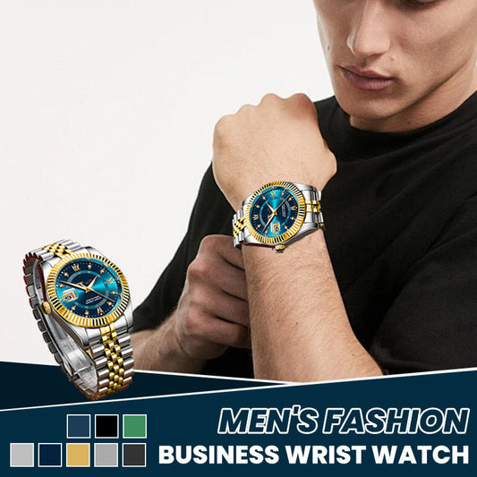 Zakelijk herenhorloge van roestvrij staal met kwartsuurwerk