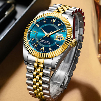 Zakelijk herenhorloge van roestvrij staal met kwartsuurwerk