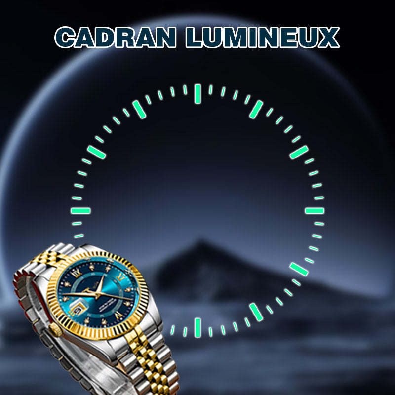 Zakelijk herenhorloge van roestvrij staal met kwartsuurwerk