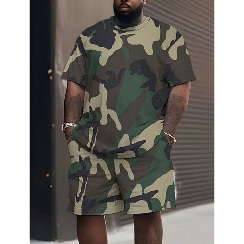 Heren camouflage T-shirt en korte broek set