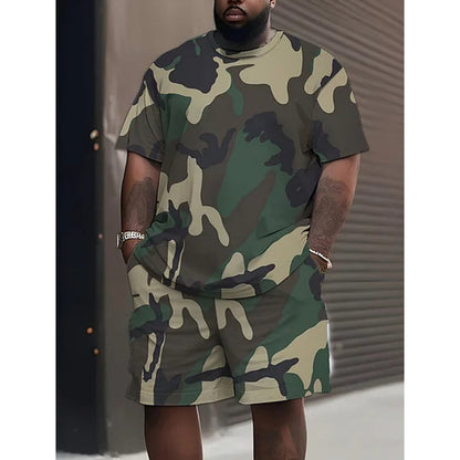 Heren camouflage T-shirt en korte broek set