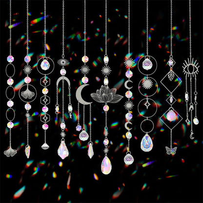 Decoratieve kristallen zonnevanger met metalen ketting