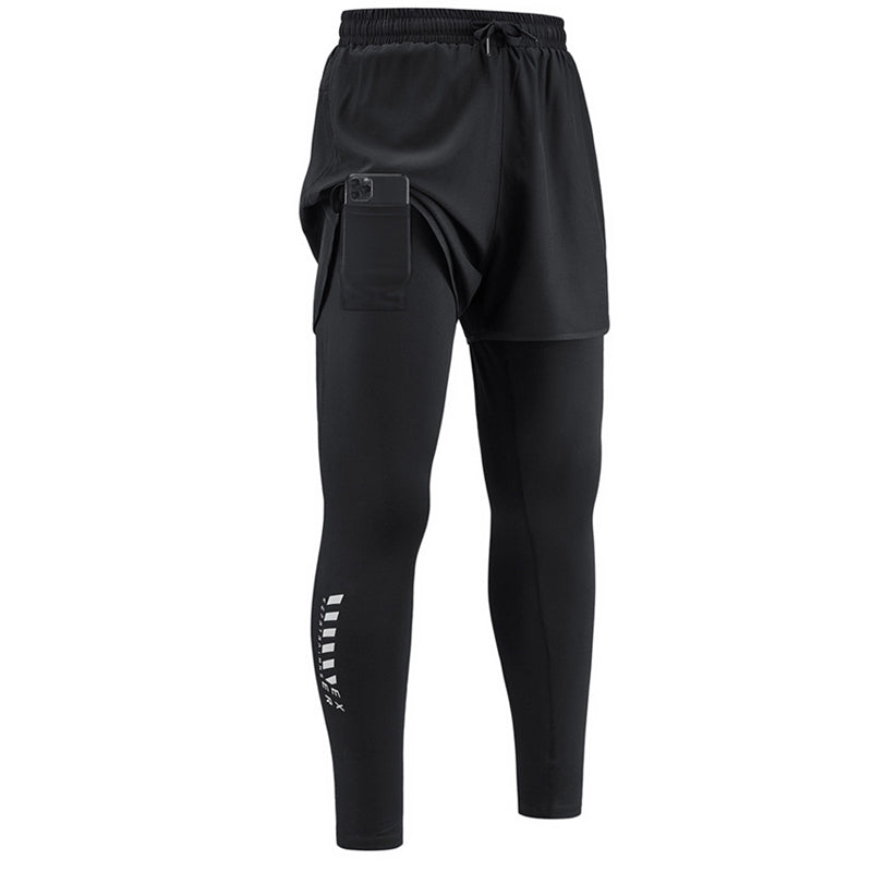 2-in-1 hardlooplegging voor heren met telefoonzakje