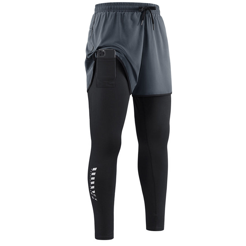 2-in-1 hardlooplegging voor heren met telefoonzakje