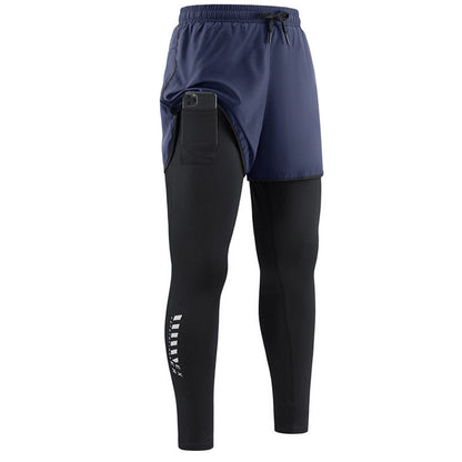 2-in-1 hardlooplegging voor heren met telefoonzakje