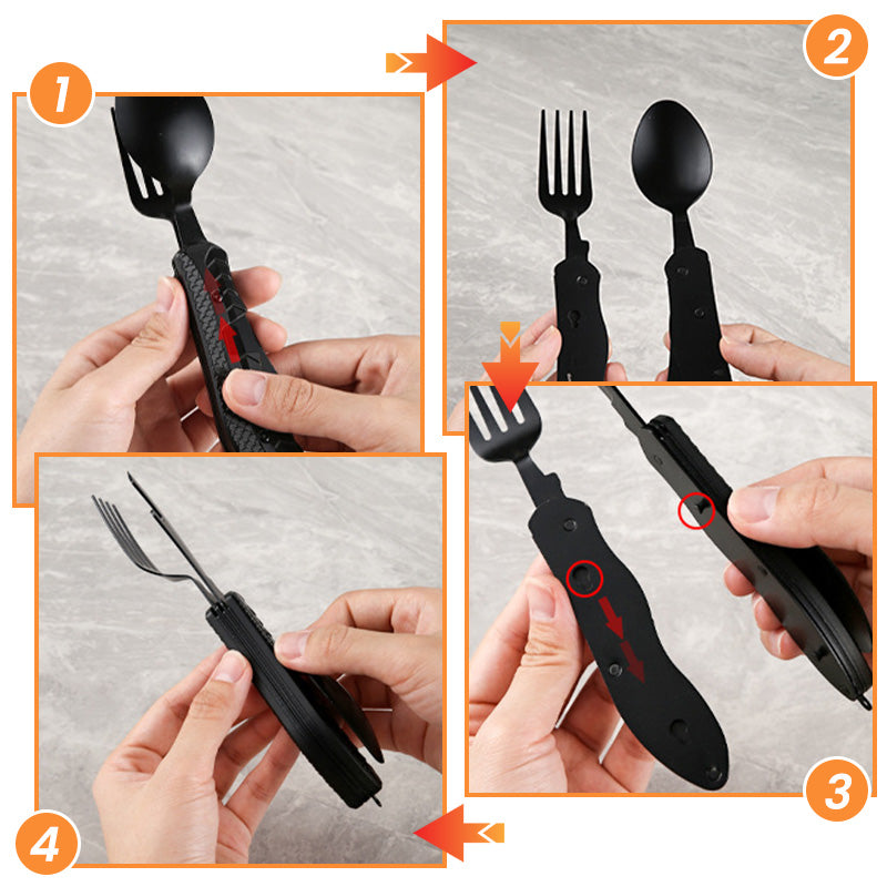 Opvouwbaar Campingbestek met Flesopener