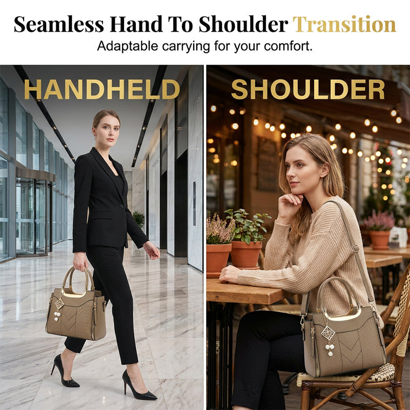 Elegante damestas met schouderriem en handvat