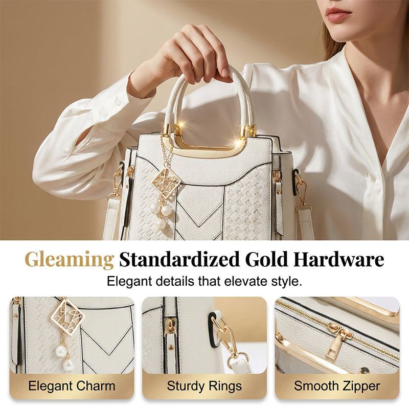 Elegante damestas met schouderriem en handvat