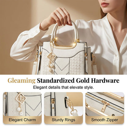 Elegante damestas met schouderriem en handvat
