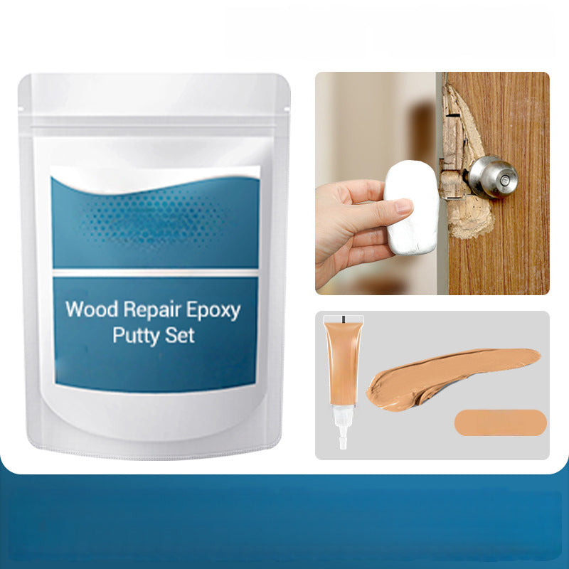 Kneedbare epoxy houtplamuur set met kleurstof