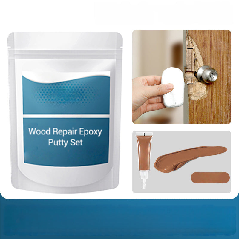 Kneedbare epoxy houtplamuur set met kleurstof