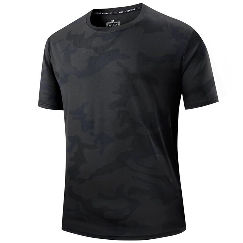 Sneldrogend camouflage sport t-shirt voor heren met actieve pasvorm