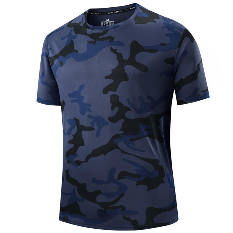Sneldrogend camouflage sport t-shirt voor heren met actieve pasvorm
