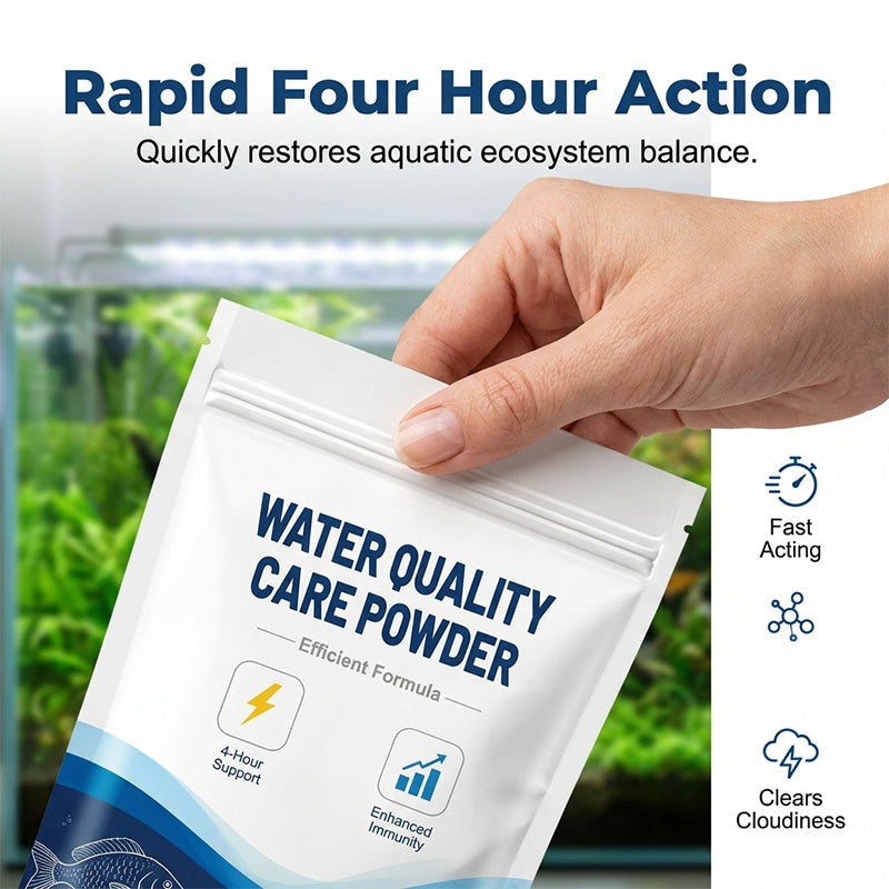Snelwerkend waterzuiveringspoeder voor helder aquariumwater
