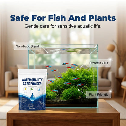 Snelwerkend waterzuiveringspoeder voor helder aquariumwater