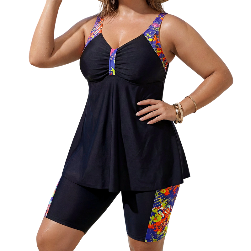 Dames tankini set met losvallende top en zwemshort