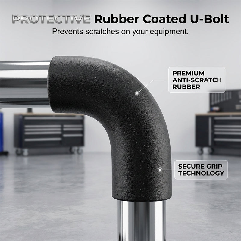 Robuuste anti-rammelklem voor trekhaak met rubberen coating