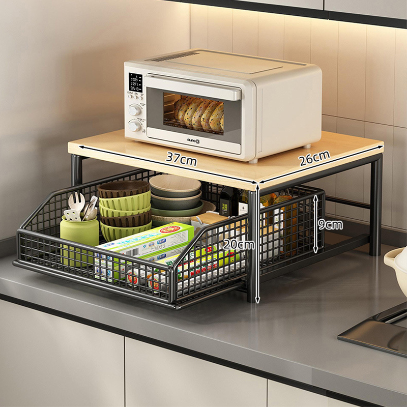 Keuken aanrecht opbergrek met uitschuifbare lade
