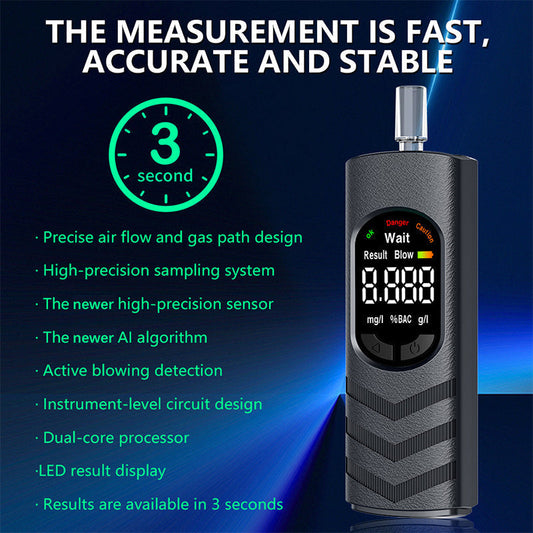 Oplaadbare alcoholtester met lcd-scherm en spraakmelding | LN50549286HEI